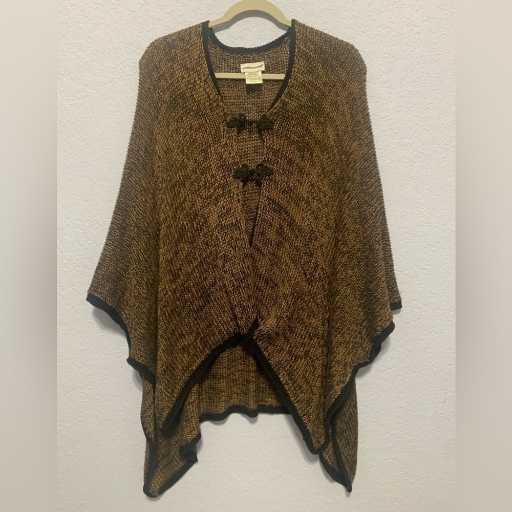 Soft Surroundings Boho Knit Asymmetrical Cape Poncho